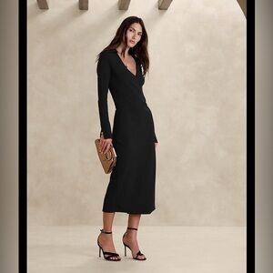 Banana Republic Ghita Polo Dress Size Small Petite in black